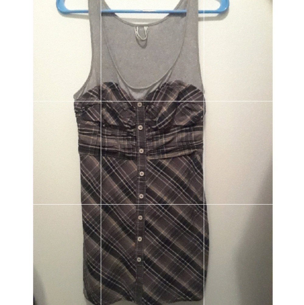 EUC Free People plaid mini dress sz 4
